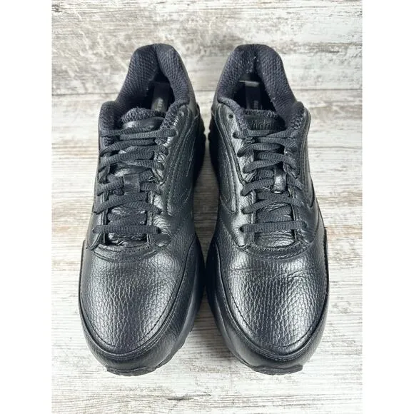 Men's Brooks Addiction Walker Black Leather Walking Shoes Sz 9.5D Athletic Gym