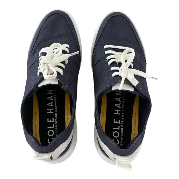 Men's Cole Haan Grandpro Rally Canvas Court Sneakers Marine Blue C34715 US 8M