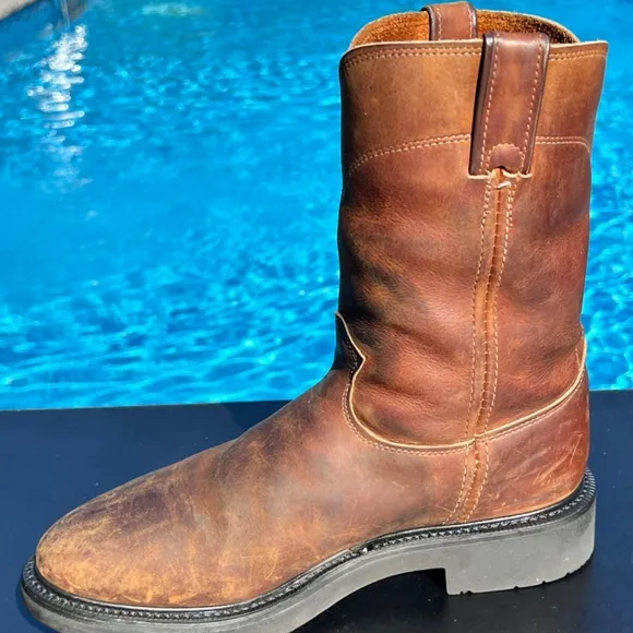 MEN'S CONDUCTOR ELECTRICAL HAZARD PULL ON WORK BOOTS - SOFT TOE SIZE 10