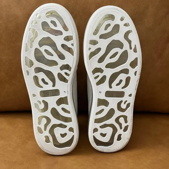 MENS OVERSIZED TRANSPARENT SOLE ALEXANDER MCQUEEN WHITE BLACK SNEAKER EU 45
