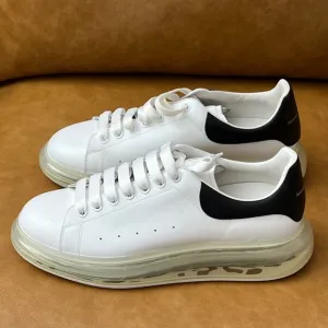 MENS OVERSIZED TRANSPARENT SOLE ALEXANDER MCQUEEN WHITE BLACK SNEAKER EU 45