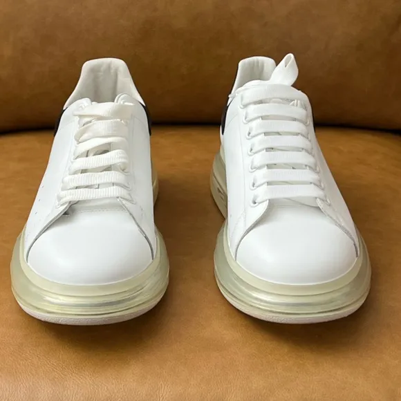 MENS OVERSIZED TRANSPARENT SOLE ALEXANDER MCQUEEN WHITE BLACK SNEAKER EU 45