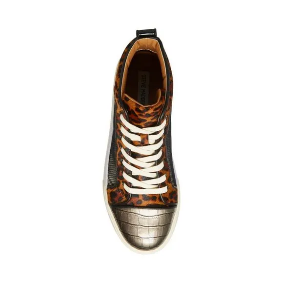 Mens PROMOTER-S BLACK LEOPARD | Steve Madden Sneakers