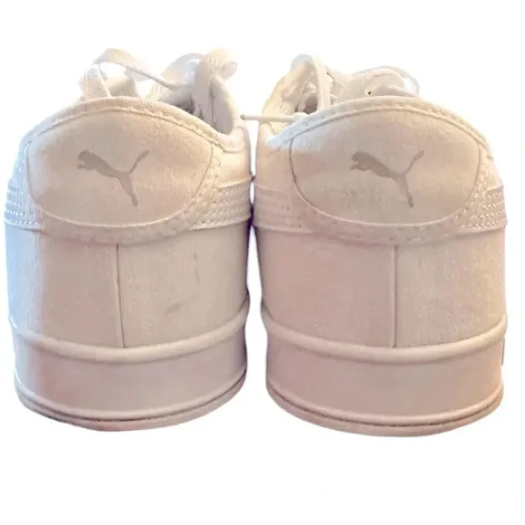 Men’s Puma Smash V2 VULC CV Casual White Canvas Sneakers