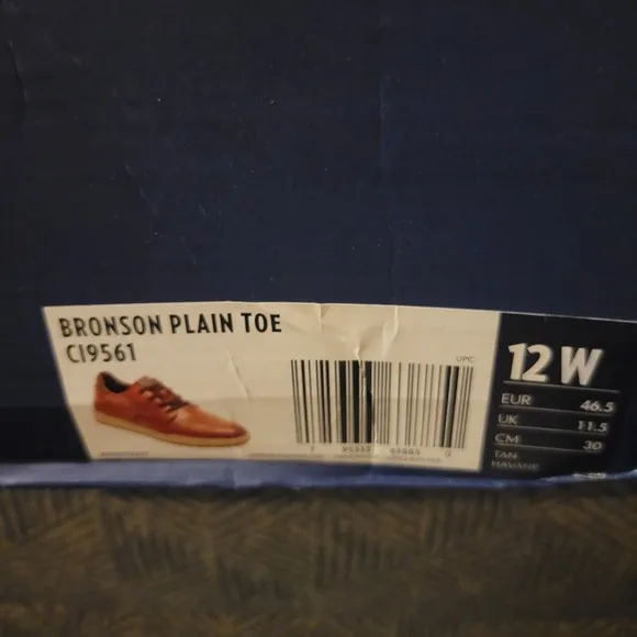 Mens Rockport Bronson Plain Toe Oxford - Tan Leather,‎ Size Men's 12 Wide C19561