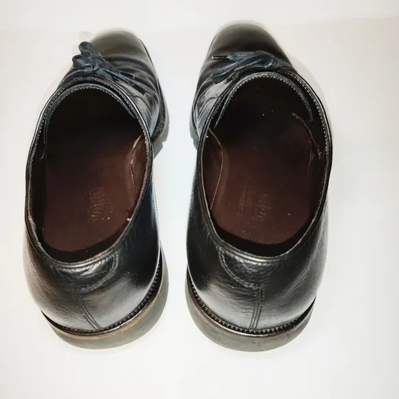 Mens Salvatore Ferragamo Black Leather Lace Up Casual Oxford Shoes  11D