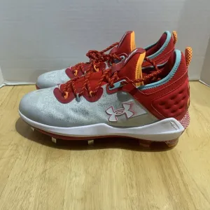 Men's Size 10 Bryce Harper Under Armour Low ST Baseball Cleats UA 8 White/Red