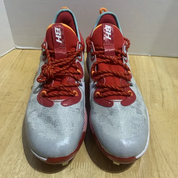 Men's Size 10 Bryce Harper Under Armour Low ST Baseball Cleats UA 8 White/Red