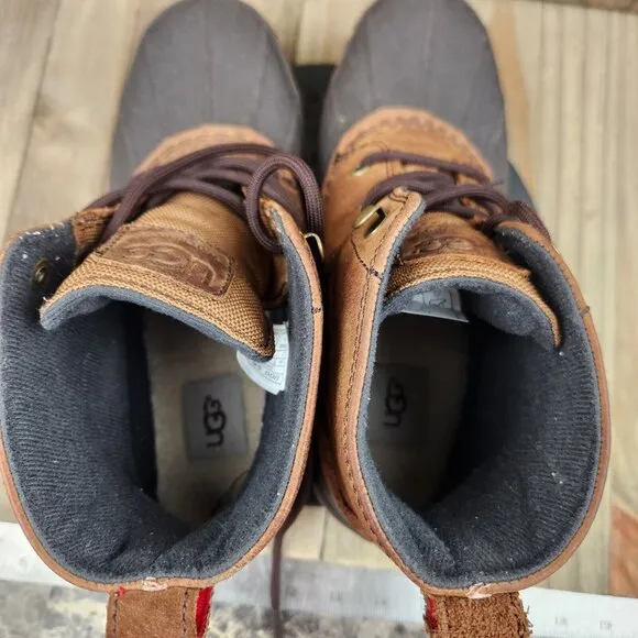 Mens Ugg Zetik size 8 Brown Leather Waterproof Duck Boots
