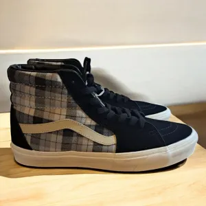 Men’s Vans High-top Plaid Canvas Sneakers Black, Gray Size 11 NWOT