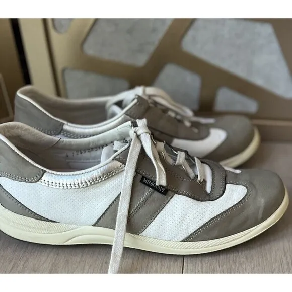 Mephisto Air Jet Runoff Women Sz Uk 6 Us 8.5  White  Gray Walking Shoes Sneakers