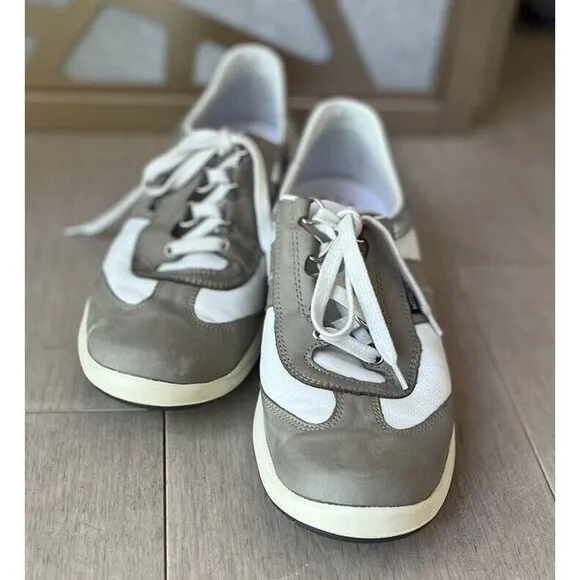 Mephisto Air Jet Runoff Women Sz Uk 6 Us 8.5  White  Gray Walking Shoes Sneakers