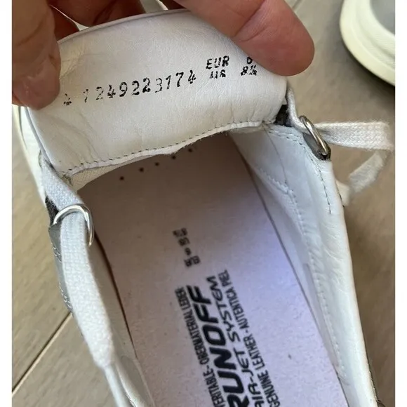 Mephisto Air Jet Runoff Women Sz Uk 6 Us 8.5  White  Gray Walking Shoes Sneakers