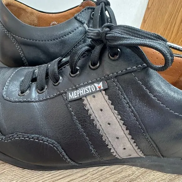 Mephisto Bonito Air Jet Shoes Men’s Size 8 Comfort Walking Black Leather Laced