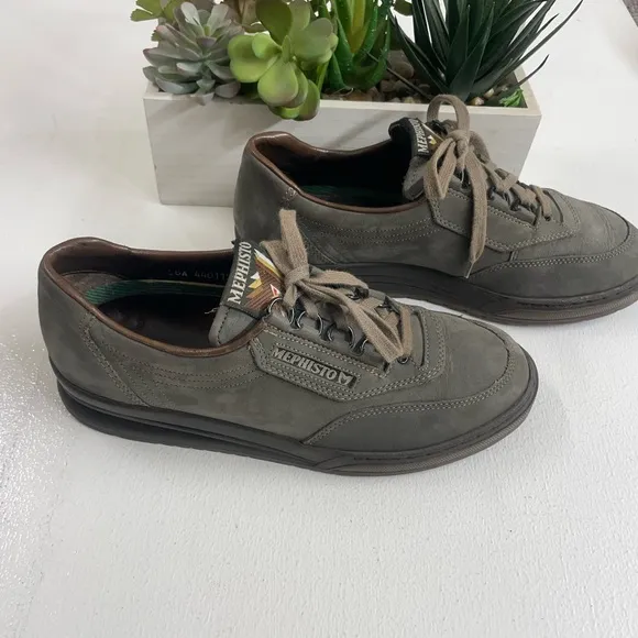 Mephisto Gray Sneakers with Canvas Material and Rubber Sole