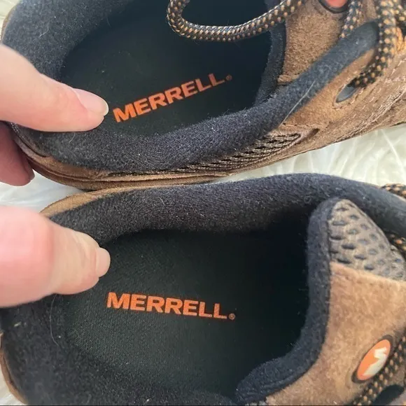 Merrell brown suede vibram sole mens low hiking boots‎ size 8
