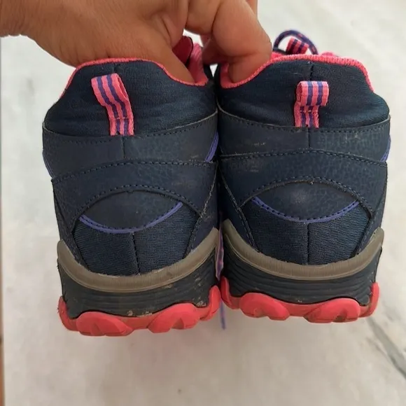 Merrell Chameleon 7 Mid Waterproof Hiking Boots - Kids' 5M blue pink