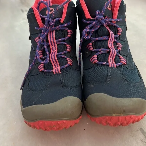 Merrell Chameleon 7 Mid Waterproof Hiking Boots - Kids' 5M blue pink