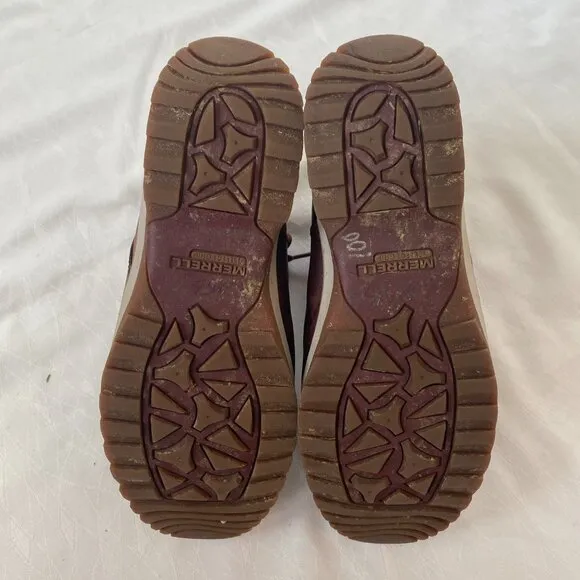 Merrell Eventyr Bluff Boots Women's 8.5 Wine Leather Lace-Up Waterproof Booties