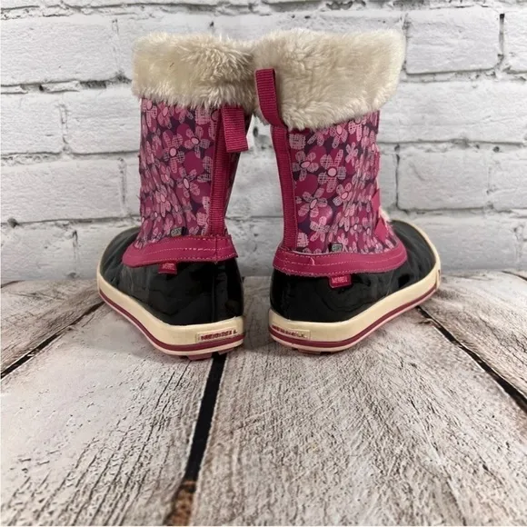 Merrell Girls Spruzzi Waterproof Rain / Snow Boots Size 5 Pink Floral