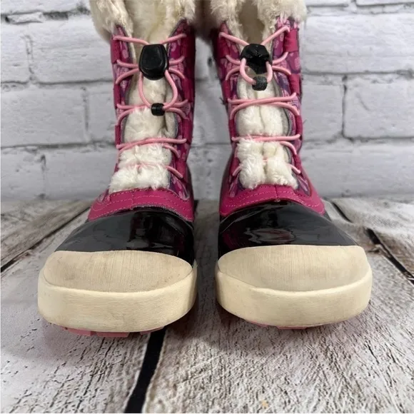 Merrell Girls Spruzzi Waterproof Rain / Snow Boots Size 5 Pink Floral