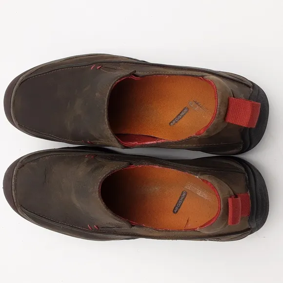 Merrell Kaolin Cocoa Brown Leather Slip on Shoes mens 12 air cushion kiking