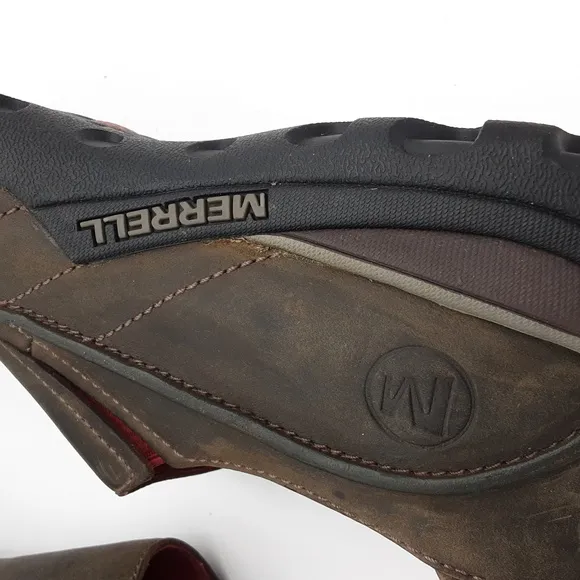 Merrell Kaolin Cocoa Brown Leather Slip on Shoes mens 12 air cushion kiking