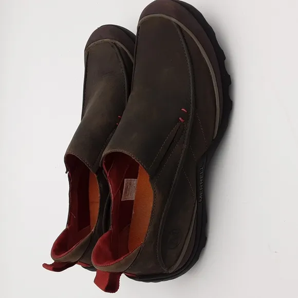 Merrell Kaolin Cocoa Brown Leather Slip on Shoes mens 12 air cushion kiking