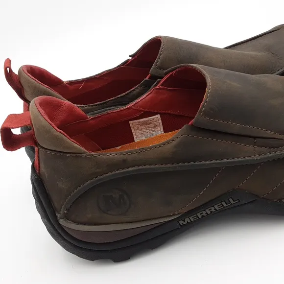 Merrell Kaolin Cocoa Brown Leather Slip on Shoes mens 12 air cushion kiking