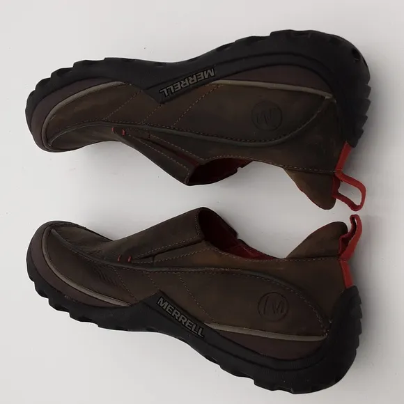 Merrell Kaolin Cocoa Brown Leather Slip on Shoes mens 12 air cushion kiking