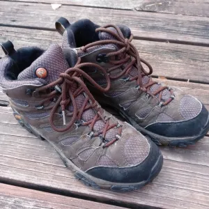 Merrell Men 10.5 Moab Mid Gore-Tex Dark Earth Hiking Trail Boots J87701 Get out