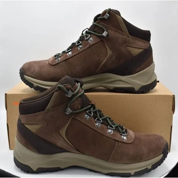 Merrell Mens Size 10 Erie Mid Earth Brown Leather Waterproof Hiking Boots Shoes