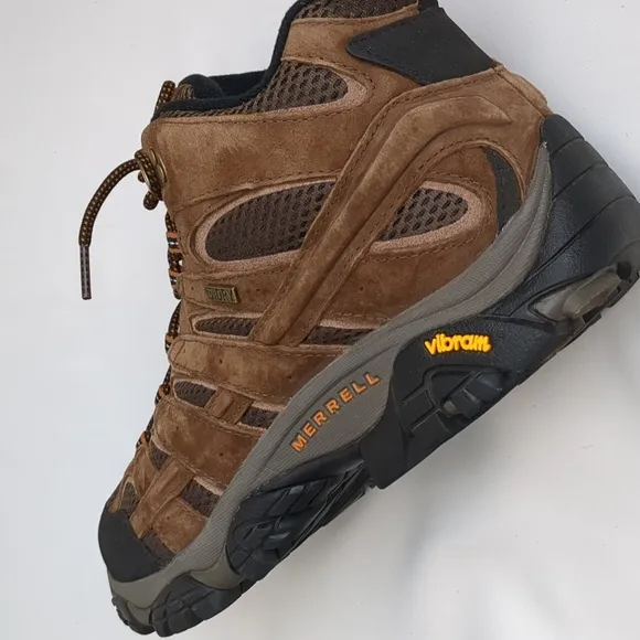 Merrell Moab Mid Top Waterproof Hiking Boots with Vibram Sole Sz 10W J06051W