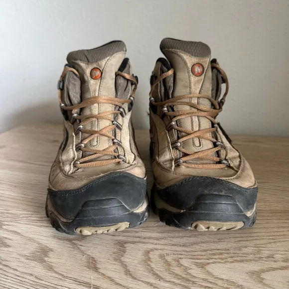 Merrell Pulse II Vibram Waterproof Hiking Boots Loden Taupe Mens Size 10
