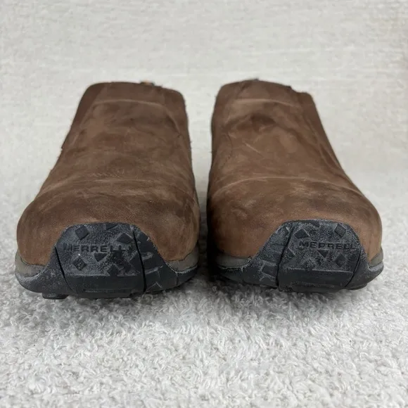 Merrell Shoes Mens 12 Brown Jungle Moc Nubuc Waterproof Slip-On Comfort Hiking