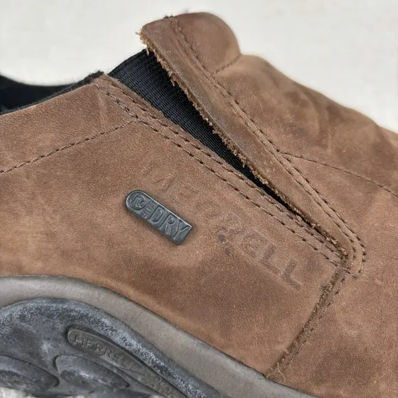 Merrell Shoes Mens 12 Brown Jungle Moc Nubuc Waterproof Slip-On Comfort Hiking