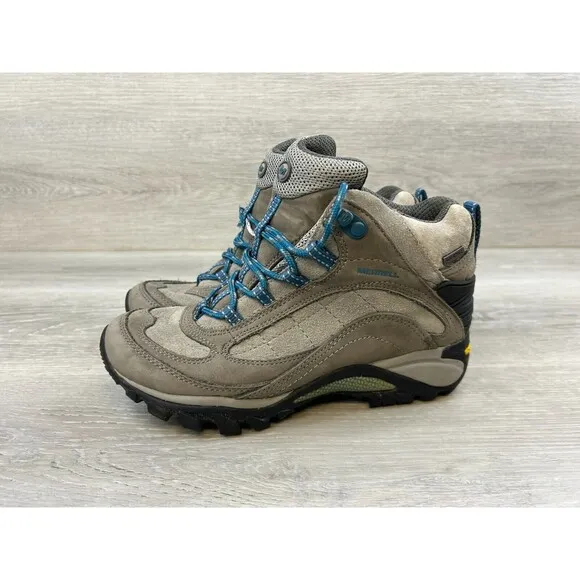 Merrell Siren J21492 Women's 6.5 Gray Suede Leather Waterproof Mid Hiking Boot