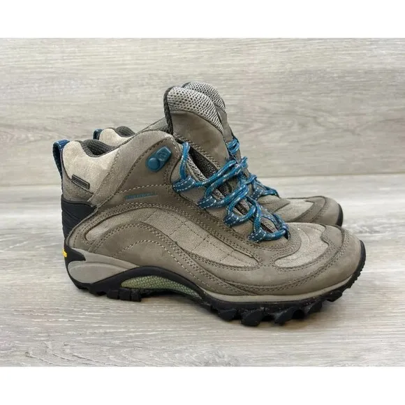 Merrell Siren J21492 Women's 6.5 Gray Suede Leather Waterproof Mid Hiking Boot