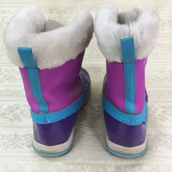 Merrell Spruzzi Waterproof Boot (Little Kid/Big Kid) Purple/Blue 4 US Big Kid