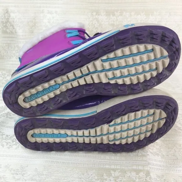 Merrell Spruzzi Waterproof Boot (Little Kid/Big Kid) Purple/Blue 4 US Big Kid