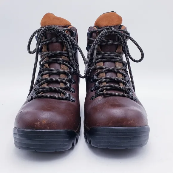 Merrell Summit Dark Brown Leather Hiking Boots Goretex Vibram Womens Size 7.5