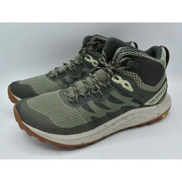Merrell Women Size 8.5 Antora 3 Mid Lichen Waterproof Hiking Trail Running Shoes