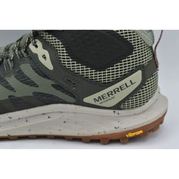Merrell Women Size 8.5 Antora 3 Mid Lichen Waterproof Hiking Trail Running Shoes