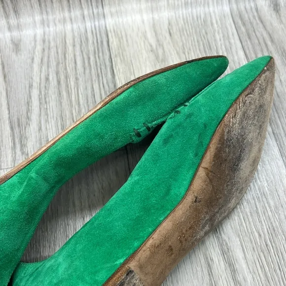 M.Gemi Green Pointed Flats