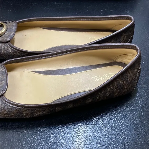 Michael Kors Brown Flats with Gold Accents