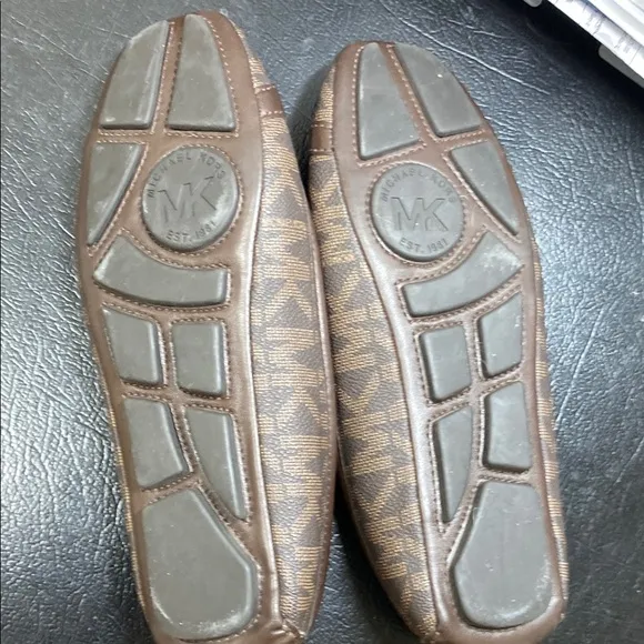 Michael Kors Brown Flats with Gold Accents