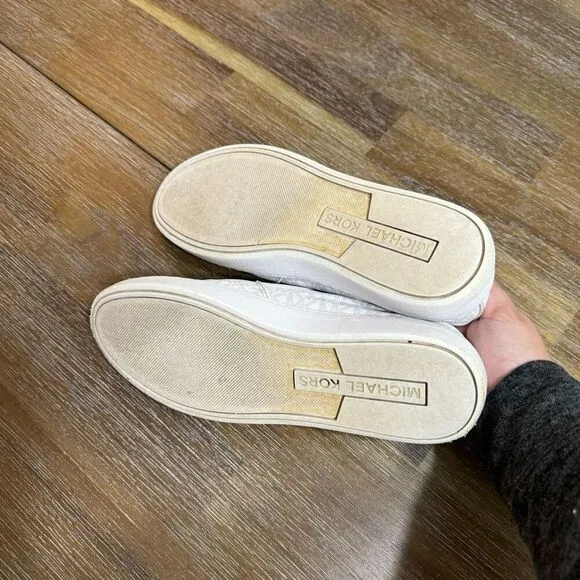 Michael Kors Keaton Slip On Sneakers White Sz 8.5