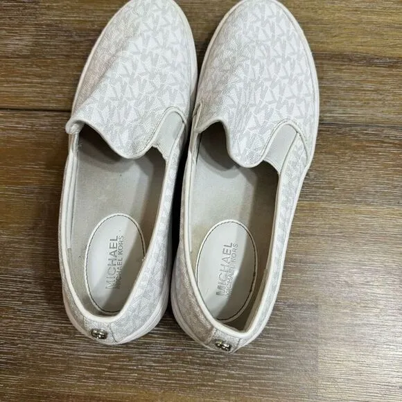 Michael Kors Keaton Slip On Sneakers White Sz 8.5