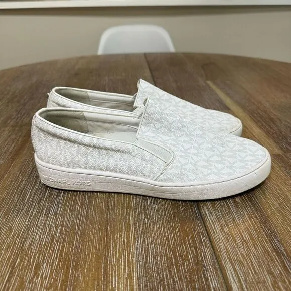 Michael Kors Keaton Slip On Sneakers White Sz 8.5