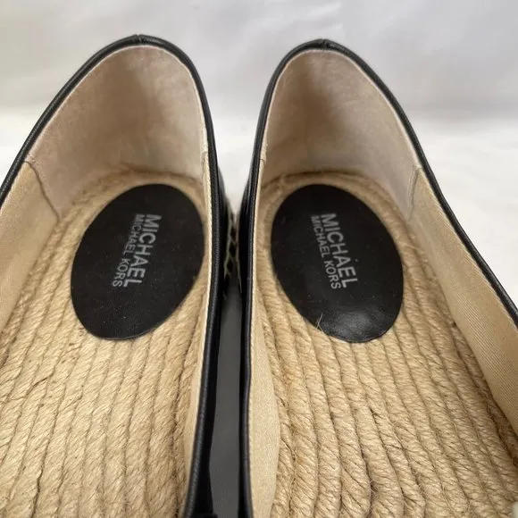 Michael Kors Lola Leather Espadrille Flats Shoes 7
